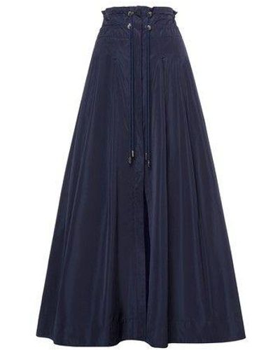 Alberta Ferretti Taffeta High Waisted Skirt - Blue