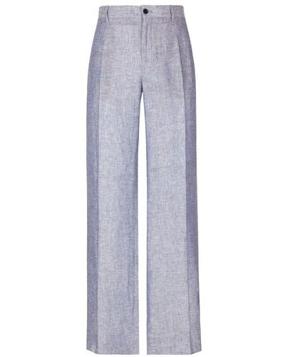 Dolce & Gabbana Tailored Linen Pants - Purple