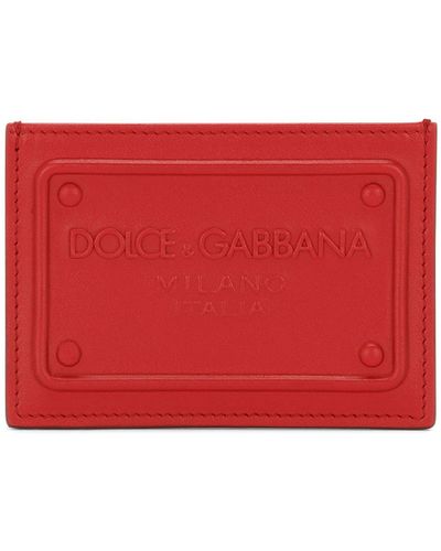 Dolce & Gabbana Kartenetui aus Kalbsleder - Rot