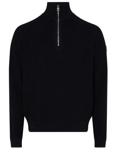Moncler Half-Zippered Sweater - Black