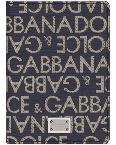 Dolce & Gabbana Porte-passeport en jacquard enduit - Noir