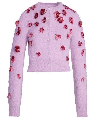 Maison Margiela Flower Knit Cardigan - Pink