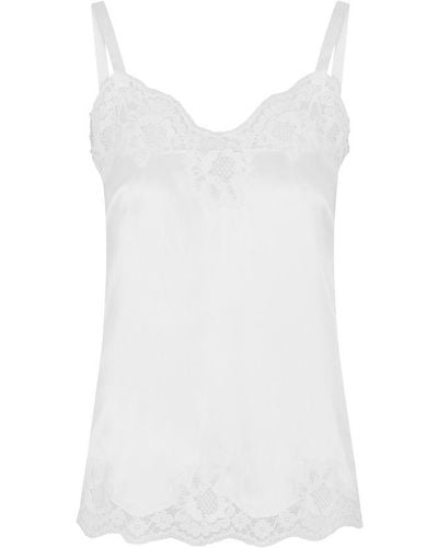 Dolce & Gabbana Satin Lingerie Top With Lace - White