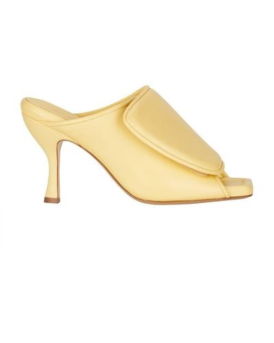 GIA COUTURE Velcro Strap Mules - Yellow