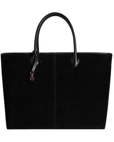 Claudie Pierlot Suede Leather Tote Bag - Black
