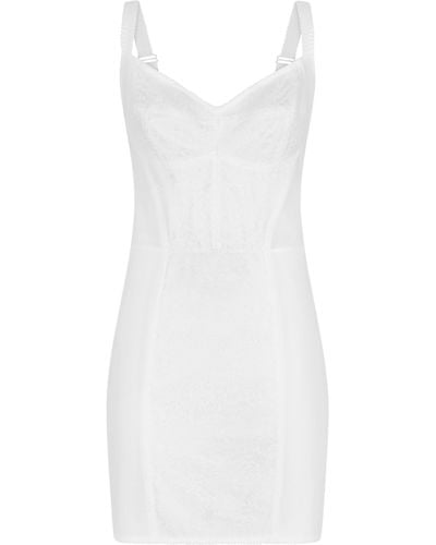 Dolce & Gabbana Slip-Kleid im Korsett-Stil - Weiß