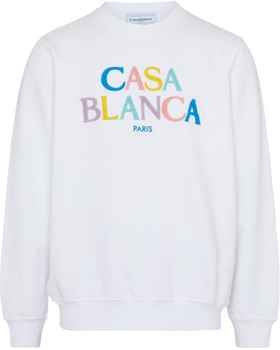 Casablancabrand Sweatshirt mit Logostickerei - Weiß