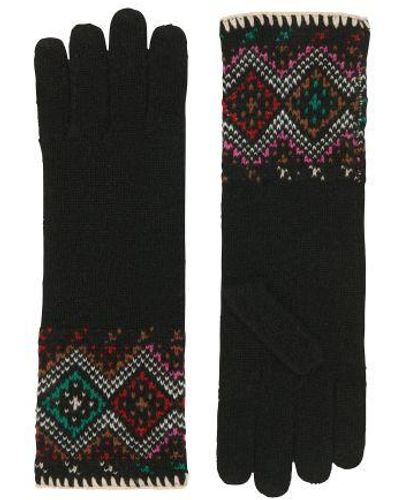 NOTSHY Daruda Wool And Cashmere Gloves With Slavic Pattern - Black