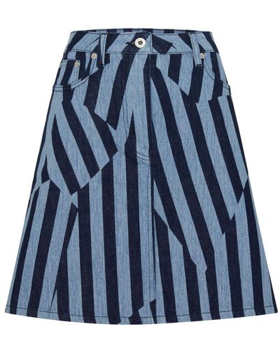 KENZO Stripe Short Skirt - Blue