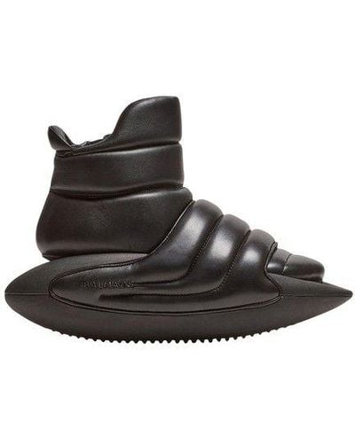 Balmain B-it Hight-top Mules In Quilted Leather - Black