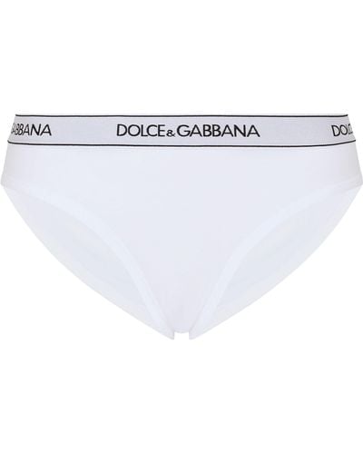 Dolce & Gabbana Slip en jersey avec élastique à logo - Noir