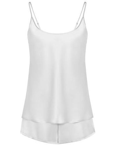 La Perla Short Pajama Set In Silk - White
