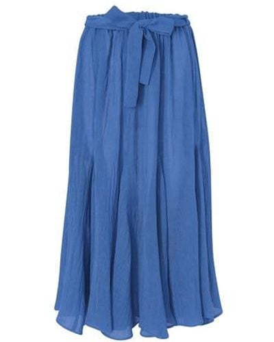 Lisa Marie Fernandez Marguerite Linen Maxi Skirt - Blue