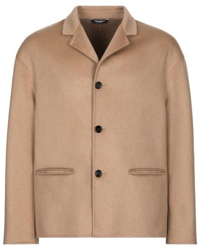 Dolce & Gabbana Single-Breasted Cashmere Jacket - Natural