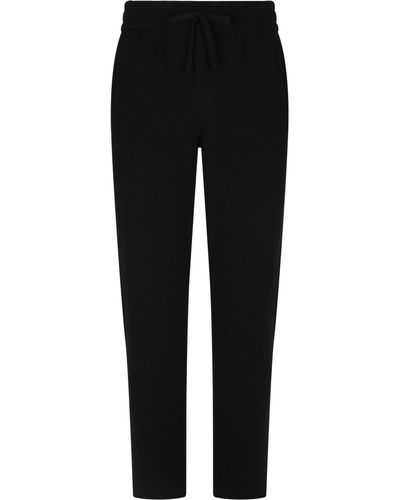 Dolce & Gabbana Pantalon de jogging en cachemire avec logo DG - Noir