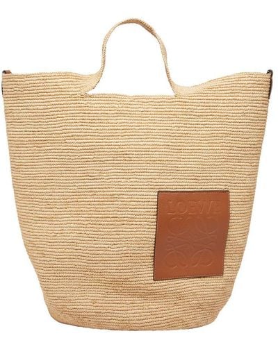 Loewe Slit Large Basket Bag - Natural