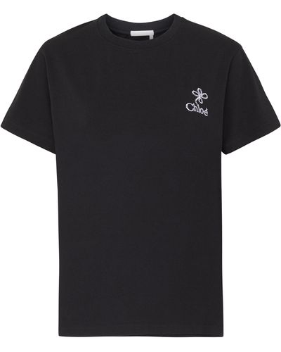 Chloé T-shirt ajusté col rond - Noir