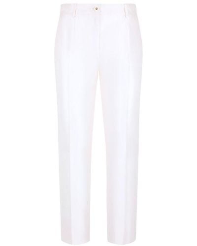 Dolce & Gabbana Tailored Mikado Silk Trousers - White