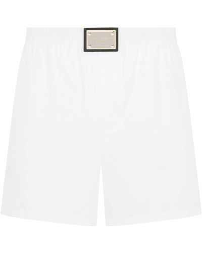 Dolce & Gabbana Long Cotton Boxers - White