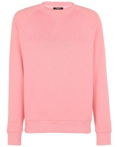 Balmain Cotton Sweatshirt - Pink