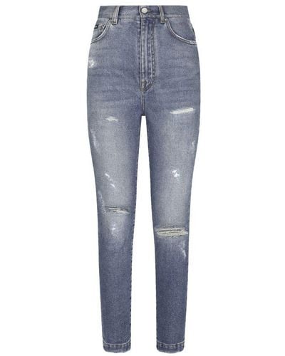 Dolce & Gabbana Grace Jeans With Ripped Details - Blue