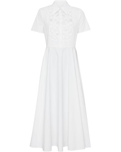 Valentino Garavani Kleid mit bestickten Trägern - Weiß