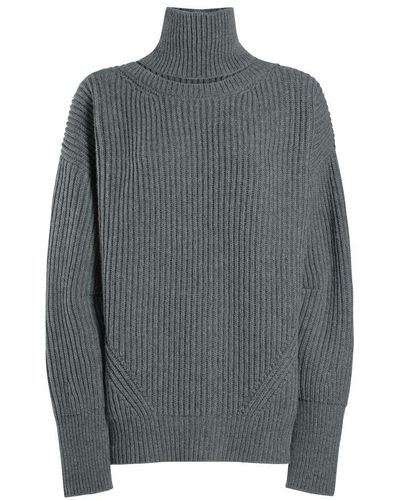 Ann Demeulemeester Ulla High Neck Oversize Sweater - Grey