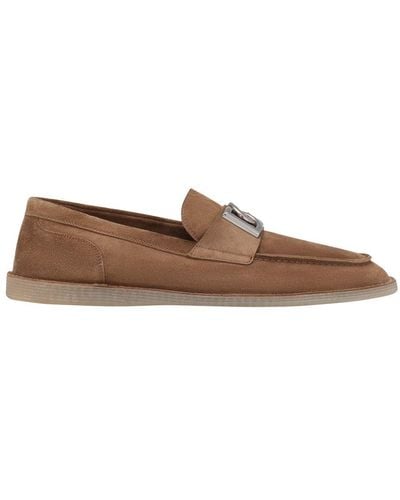 Dolce & Gabbana Suede Loafers - Brown