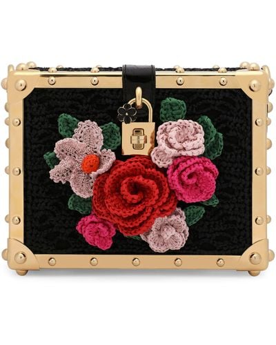 Dolce & Gabbana Sac Dolce Box en raphia au crochet - Noir