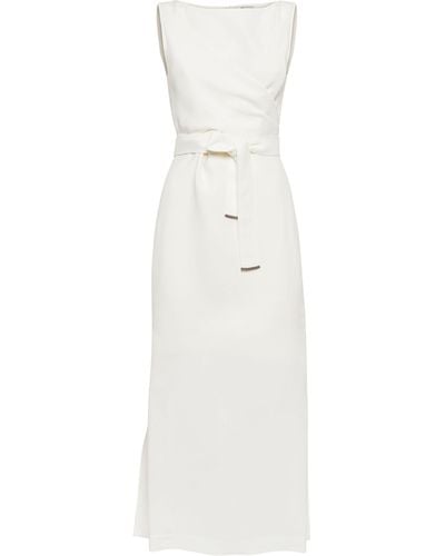 Brunello Cucinelli Fließendes Kleid - Weiß