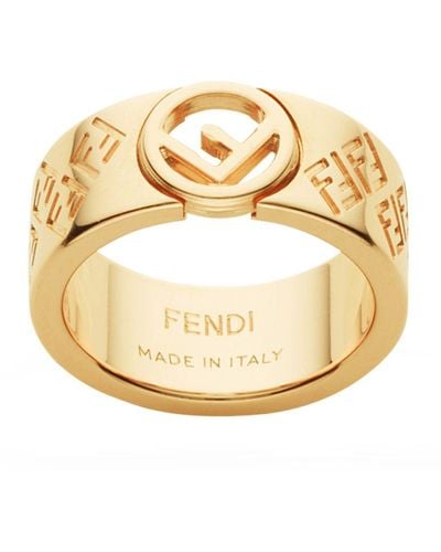 Fendi Ff Ring - Metallic