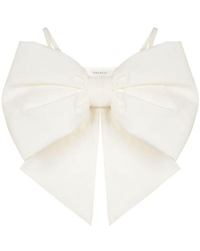 Nina Ricci Linen Bow Bralette - White