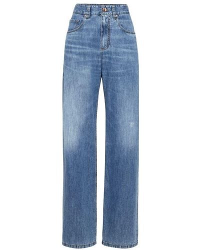 Brunello Cucinelli Loose 5-Pocket Jeans - Blue