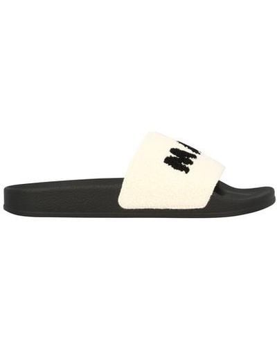 Marni Fake Fur Sandals - Black