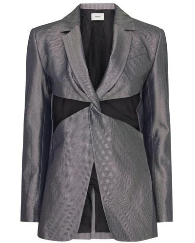 Coperni Twisted Cut-out Tailored Blazer - Gray