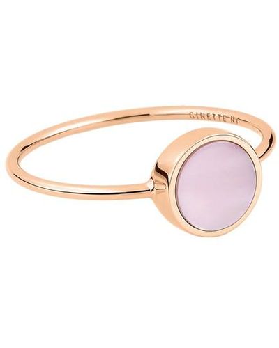 Ginette NY Mini Ever Pink Mother Of Pearl Disc Ring