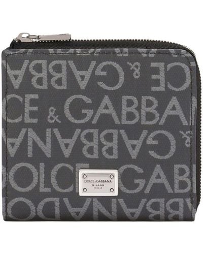 Dolce & Gabbana Coated Jacquard Card Holder - Grey