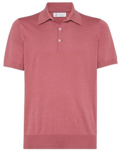 Brunello Cucinelli Lightweight Knit Polo Shirt - Pink