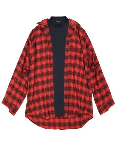 Balenciaga Shirt Check Flannel - Red