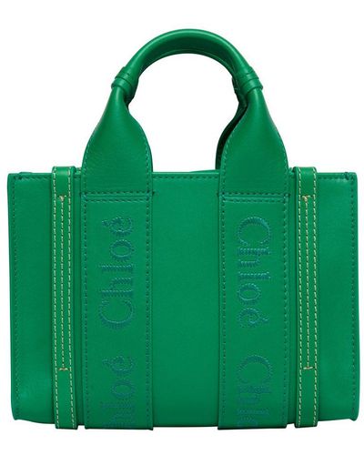 Chloé Woody Mini Tote Bag - Green