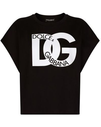 Dolce & Gabbana T-shirt en jersey à imprimé DG - Noir