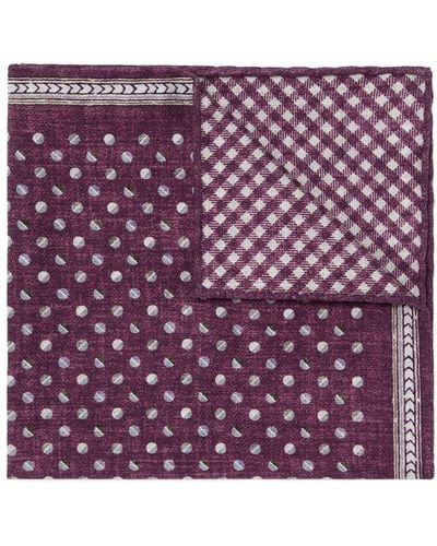 Brunello Cucinelli Double-Face Pocket Square Tie - Purple