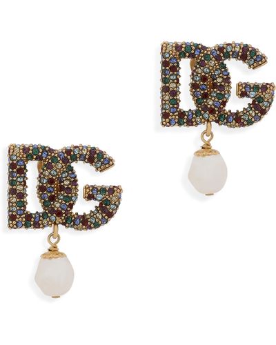 Dolce & Gabbana Boucles d'oreilles avec logo DG - Noir
