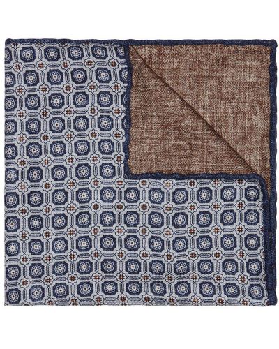 Brunello Cucinelli Pocket Square With Pattern - Blue