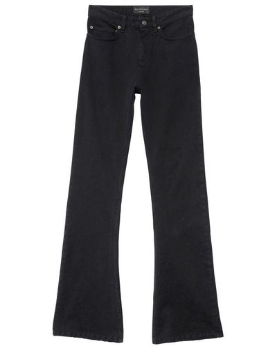 Balenciaga Bootcut Pants In Soft Left Hand Denim - Blue