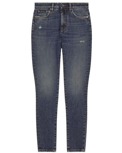 Dolce & Gabbana Blue Cotton Stretch Skinny Denim Trouser Jeans main image 1