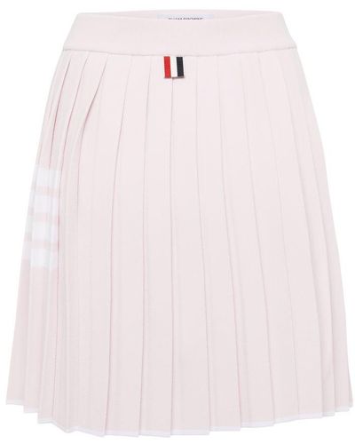 Thom Browne 4 Bar Pleated Mini Wrap Skirt - Pink
