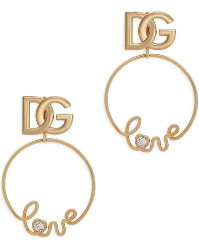 Dolce & Gabbana Ohrclips „Love“ Und Dg-Logo - Mettallic