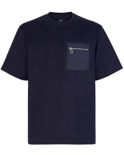 Fendi Skater-Style T-Shirt - Blue