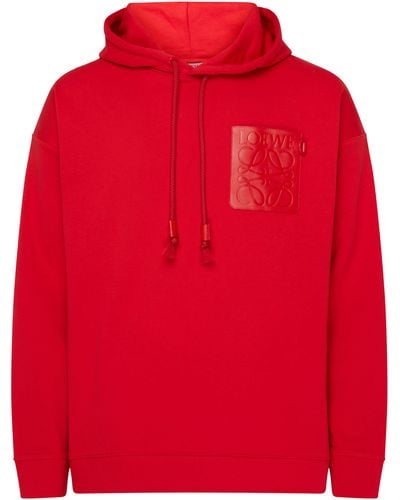 Loewe Sweatshirt à capuche Patch Anagram - Rouge